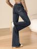 2026 Autumn/Winter Women's High-Waisted Velvet Micro-Flare Jeans: Elegant, Slimming, and Cozy Denim.