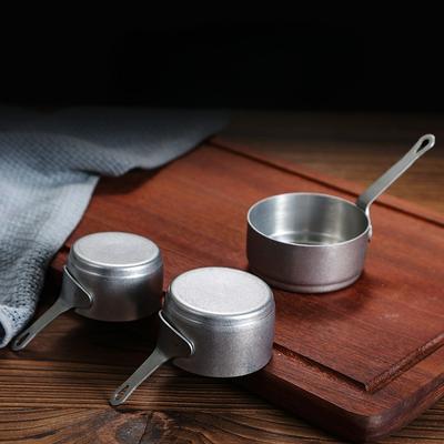 Vintage Stainless Steel Sauce Cup  with Handle Western Restaurant Steak Sauce Tomato Sauce Seasoning Cooking Kitchen Accessories