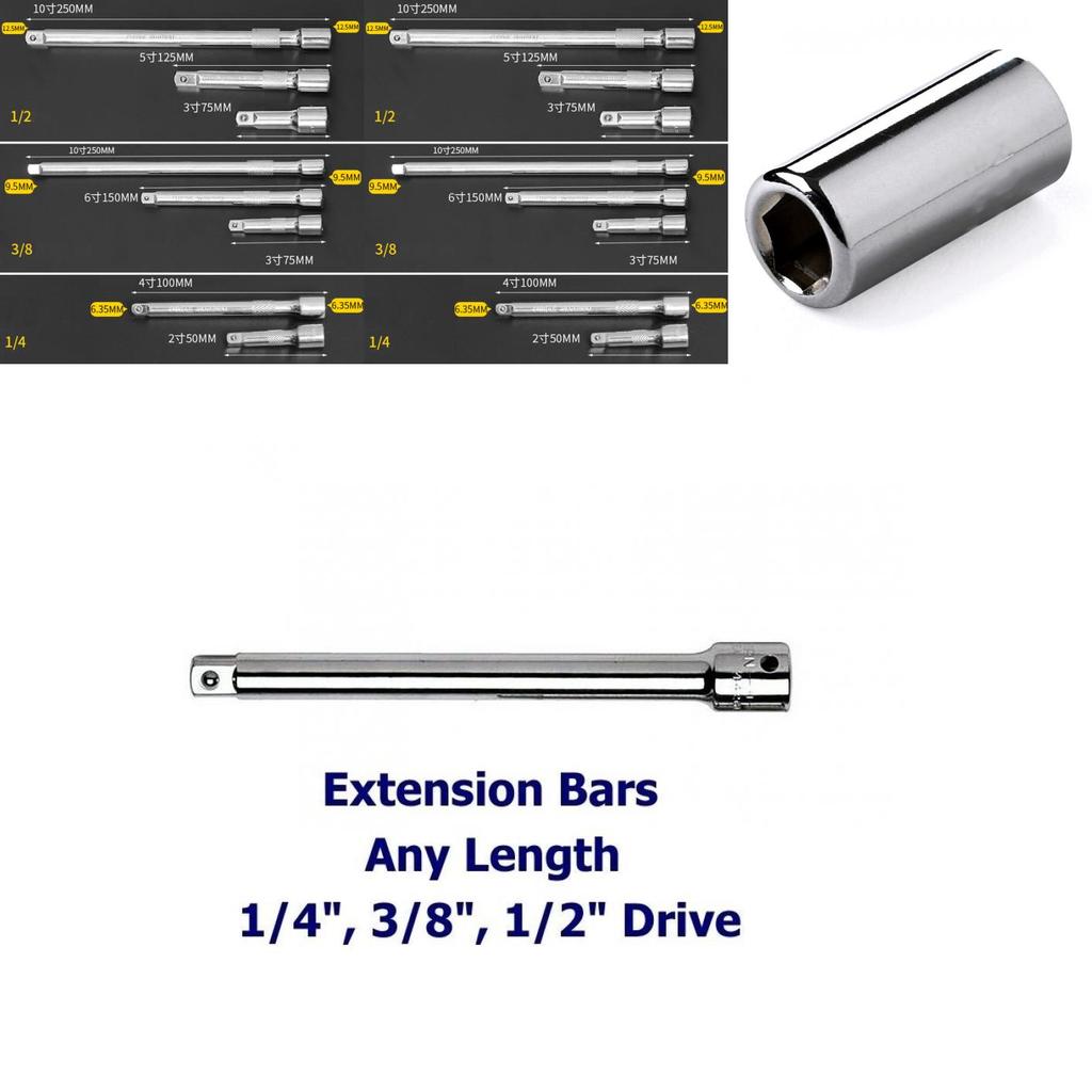 Chrome Vanadium Steel Extension Bar For Socket Wrench Variety Of Sizes Available