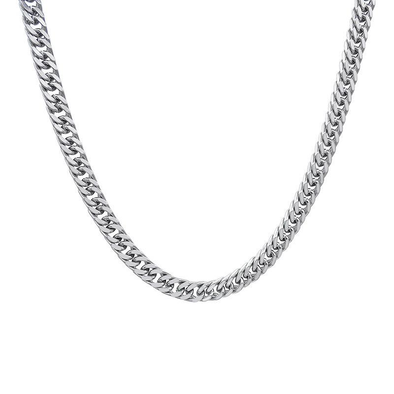 European & American Style Chunky Titanium Clavicle Necklace: Trendy Hip-Hop Men's Cuban Chain