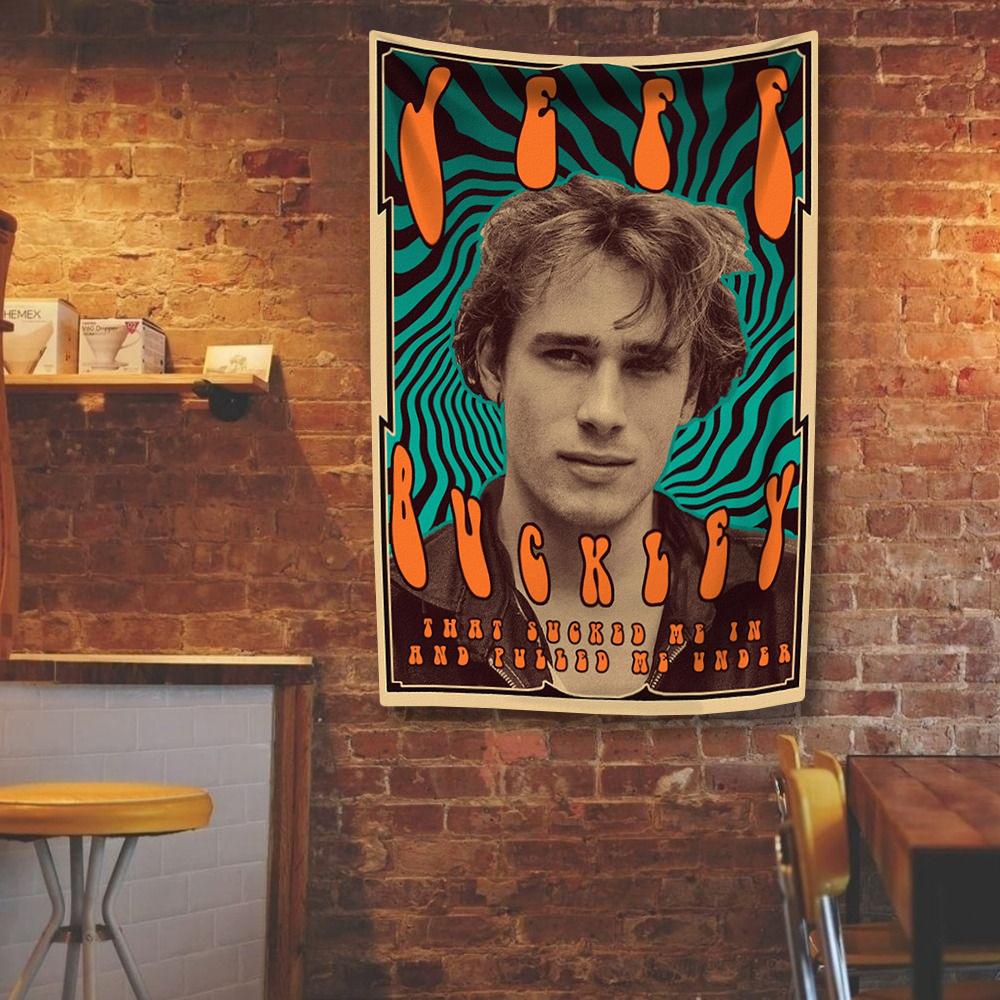 J-Jeff B-Buckley Singer Flag Classic Movie Tapestry Fancy Wall Hanging Background For Living Room Bar Decor Room Wall Banner