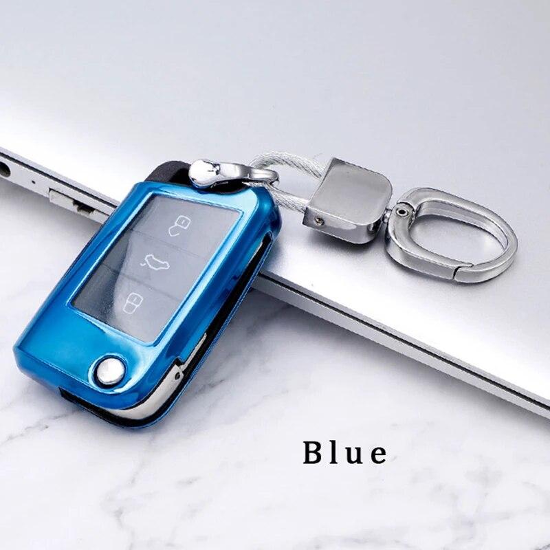 Soft TPU Car Key Case Cover Shell for Volkswagen VW Golf 7 MK7 Tiguan Passat for Skoda Octavia Kodiaq Karoq Key Protector