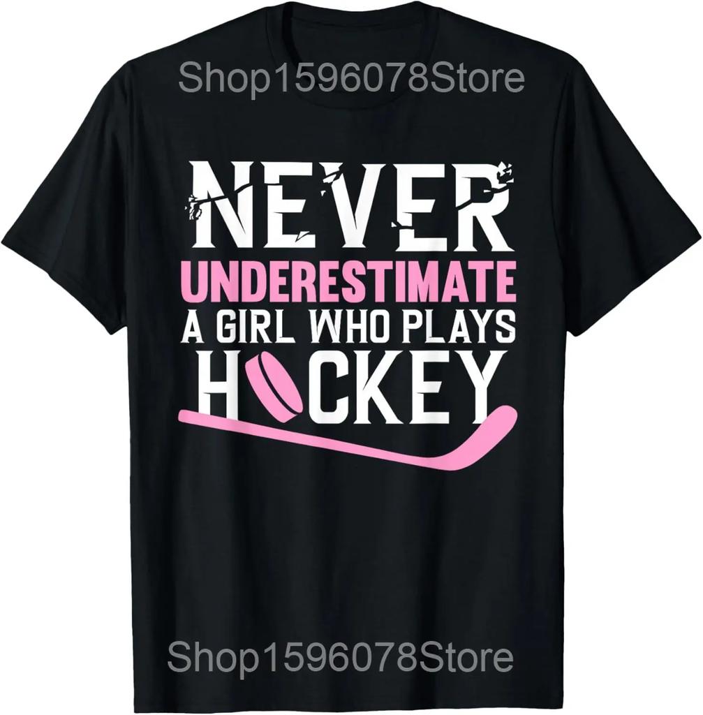 Funny Girls Love Field Hockey T Shirts Men Women Pure Cotton Humor Streetwear Tee Shirt Short Sleeve Unisex Gift Idea Clothing