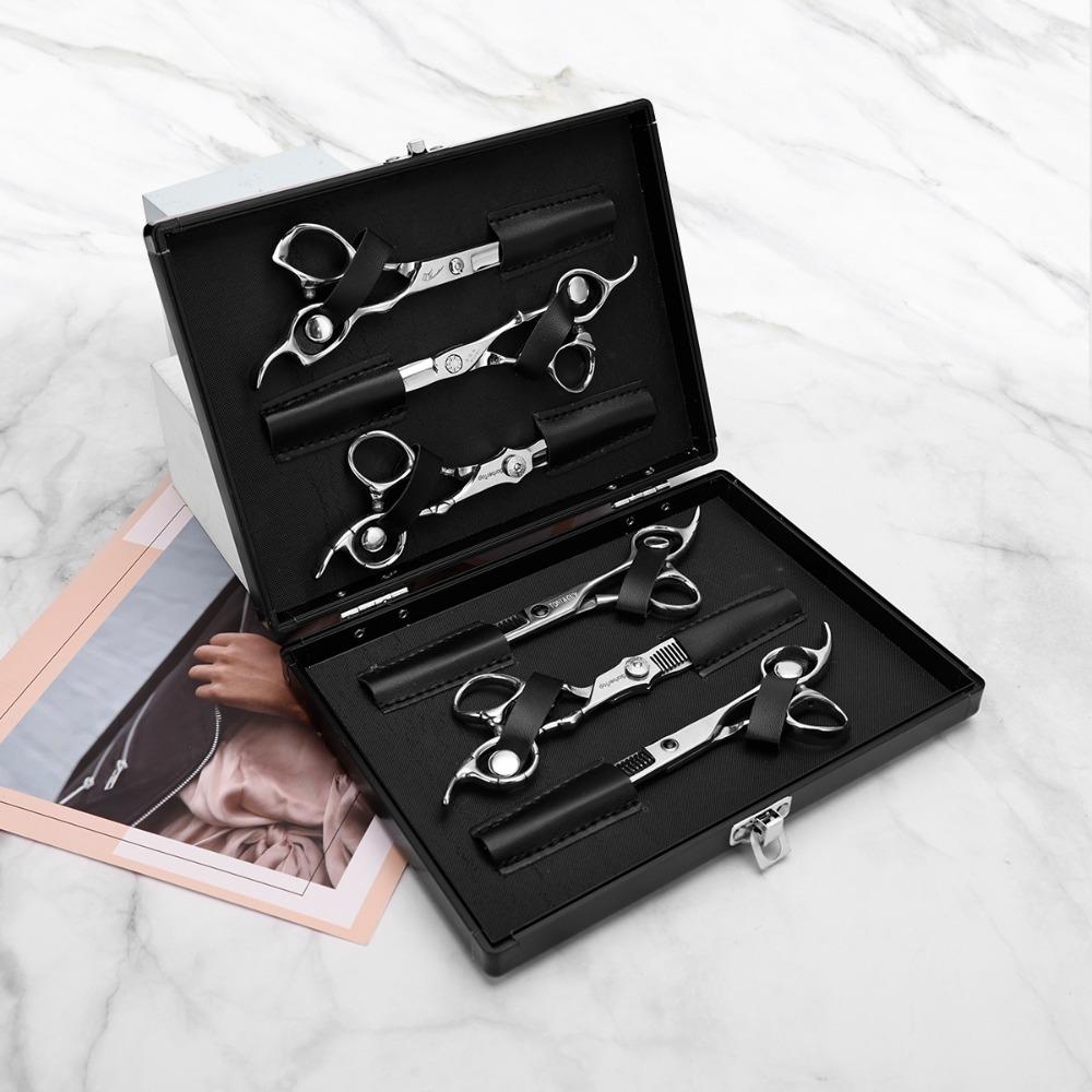 Hairdressing Hair Scissors Storage Box Shockproof Fall Organizer Hard Leather Toolbox Toolkit Barber Tool Shears Storage Case