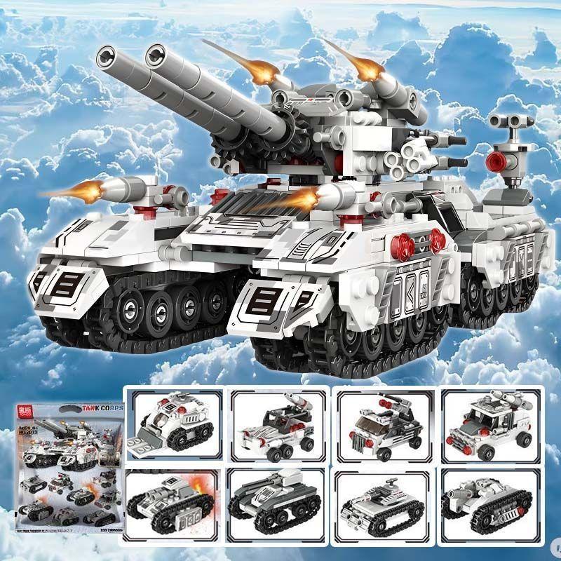 2025 New WW2 Military Vehicle Tank 8in1 Airplane Truck Model Building Blocks DIY Bricks Kids Construction Toys Gifts for Boys