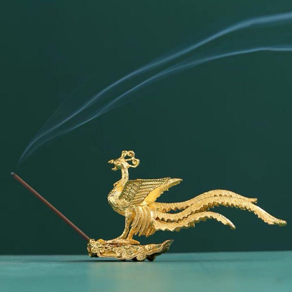 Zinc Zinc Zinc Alloy Aromatherapy Furnace Auspicious Home Decor Crafts Phoenix Figurine Incense Stick Holder