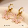 Elegant Hollow Star Stainless Steel Stud Earrings - Colorful Acrylic for Women