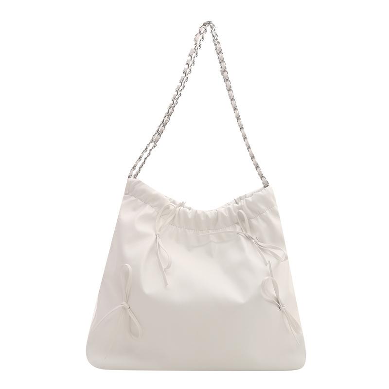 French niche pleated design handbag women's spring new trend versatile simple bucket fashion messenger bag