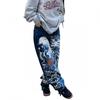 Dámské džíny s vysokým pasem a širokými nohavicemi, roztrhané, dlouhé, Streetwear, džínové kalhoty, velikost S-3XL