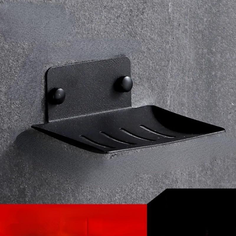 

304 Мыльница Мыльница из нержавеющей стали Неперфорированная черная мыльница для ванной комнаты Настенная полка чёрный