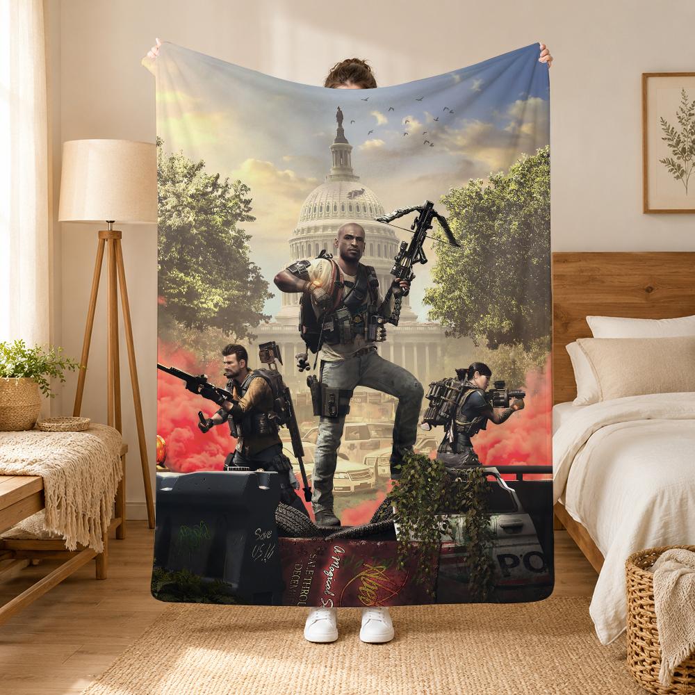 Tom Clancys The Division Game Throw 240G Flannel Blanket, Suitable For Sofas, Beds, Offices, Exquisite Gift Blankets