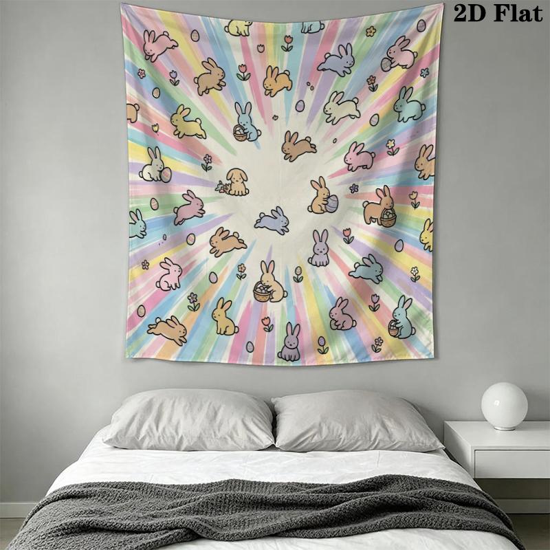 Cute Cartoon Wall Tapestry Aesthetic Wall Hanging Printed Fabric Blanket Decorative Tapestries for Bedroom Living Room Home Decor