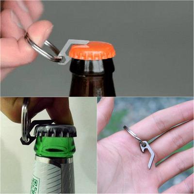 2PCS Titanium Bottle Opener EDC Tool Mini Flat Head Screwdriver Keychain Portable Multi Tool for Men Gift Outdoor Survival