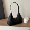 Trendy Street Style Pure Color Pu Shoulder Bag 2023 Autumn Winter New Stylish Commuter Handbag Medium Size