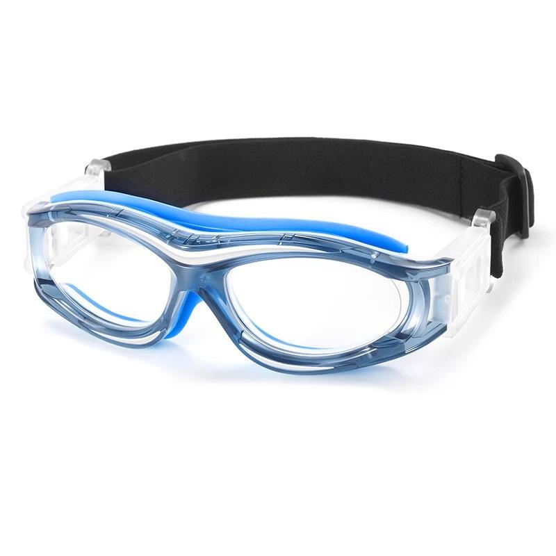 Professional sports eyeglass frames for myopia can be fitted with prescription lenses, anti-slip eye protection for football and running/Children s Transparent blue frame wi
