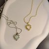 Versatile Colored Heart Necklace for Women - Elegant, High-End Collarbone Chain with Unique Design