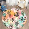 Watercolor Desert Cactus Floral Round Carpet Tropical Plants Round Rugs Floor Mat Living Room Bedroom Dorm Home Decor Chair Mat