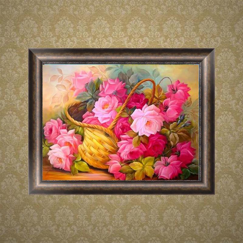 Diamante pieno ricamo fiore rosa pittura diamante 5D punto croce diamante 3D mosaico ricamo artigianale