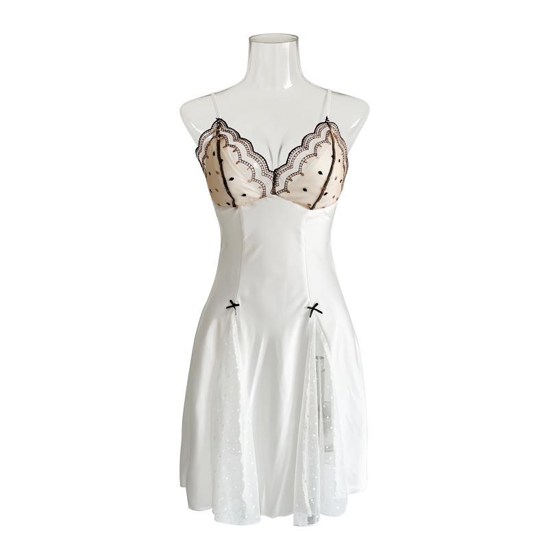 Fei Yun Sexy Pajamas Satin Pajamas Homewear Sexy Suspender Pajamas Lace Splicing Pajamas Women 111
