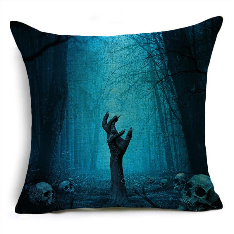 

Хэллоуин Тыква Фонарь Ведьма Могила Украшение Узор Наволочка Гостиная Столовая Диван Кинотеатр Сиденье Плед Наволочка 40x40cm