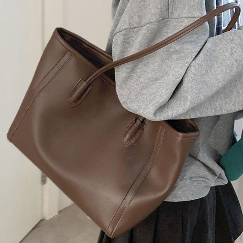 

Высококлассная Универсальная Винтажная Сумка для Женщин Большая Вместимость Корейская Повседневная Наплечная Модная Сумка-Тоут