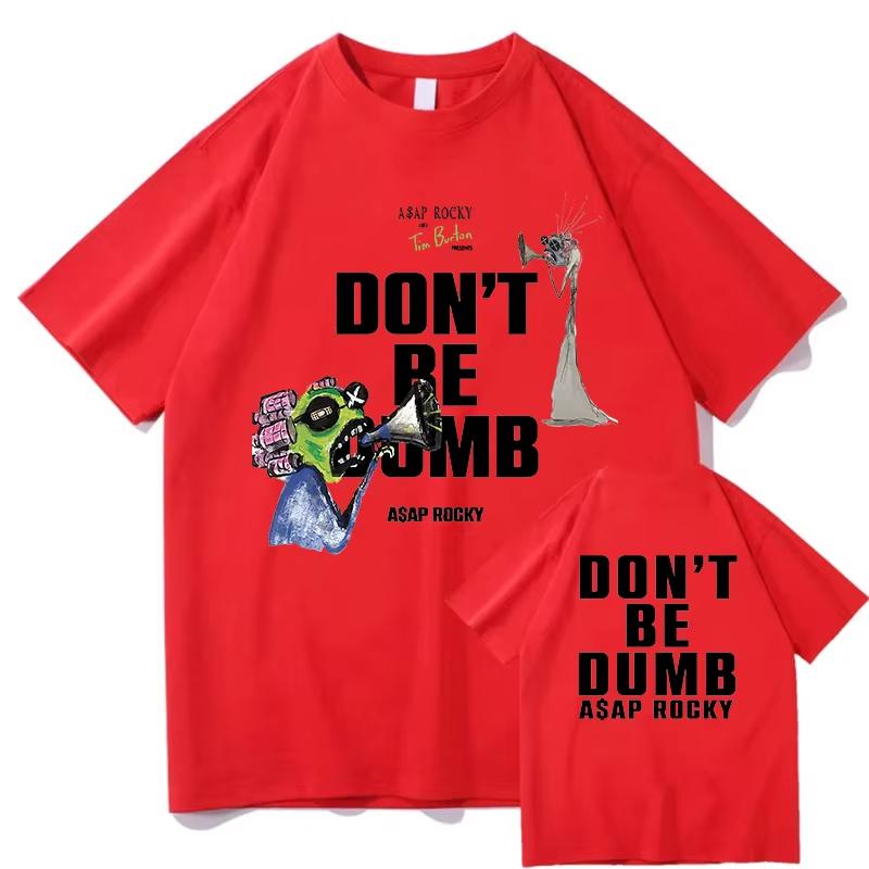 AAP ROCKY Don T Be Dumb Tour Graphics Print T Shirts High Quality Mens Fashion Tshirts Summer Cotton Tees Shirt Fans Gift