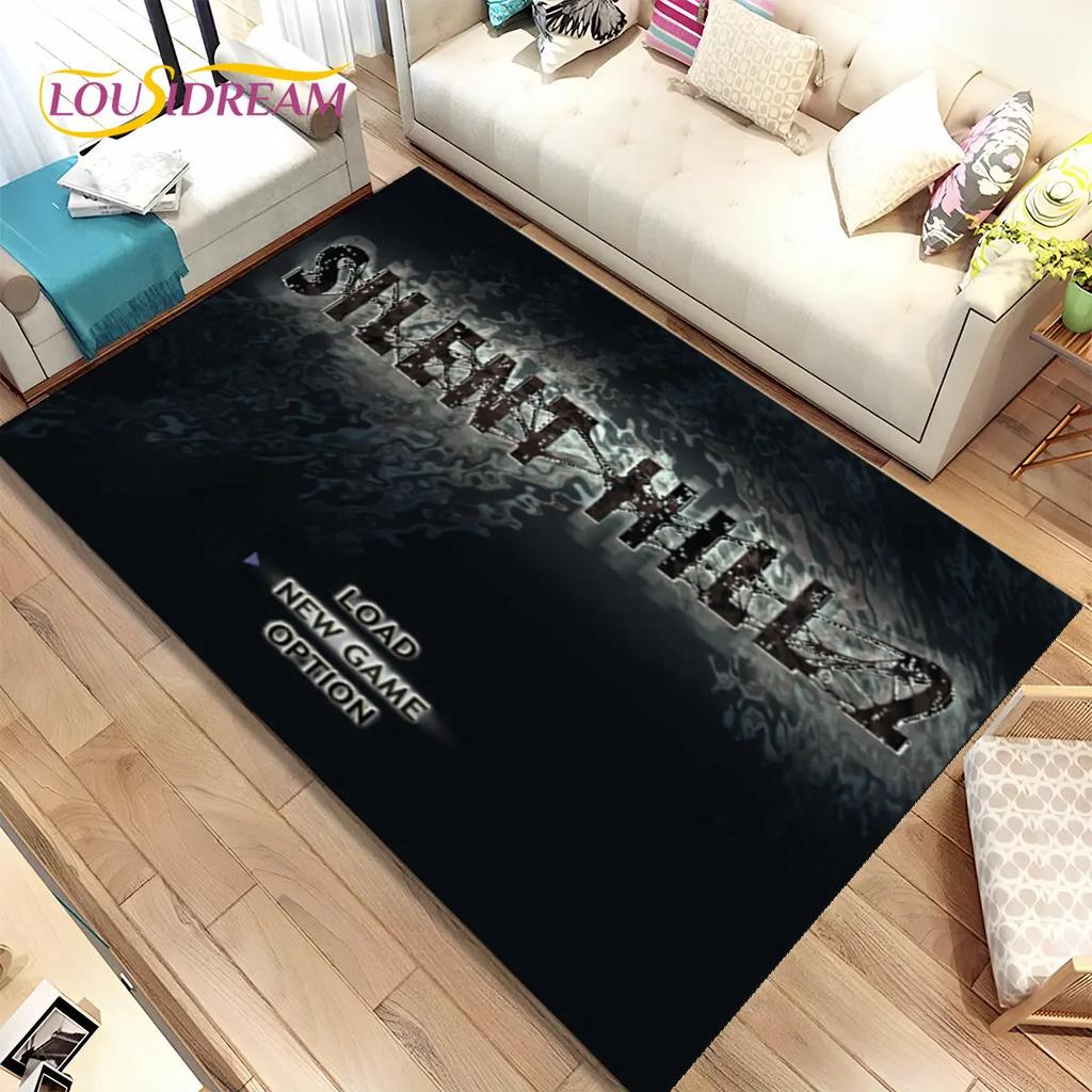 Teppich mit Horrorfilmspielen von Silent Hill, Teppich für Wohnzimmer, Schlafzimmer, Sofa, Fußmatte, Dekoration, rutschfeste Bodenmatte für Kinder