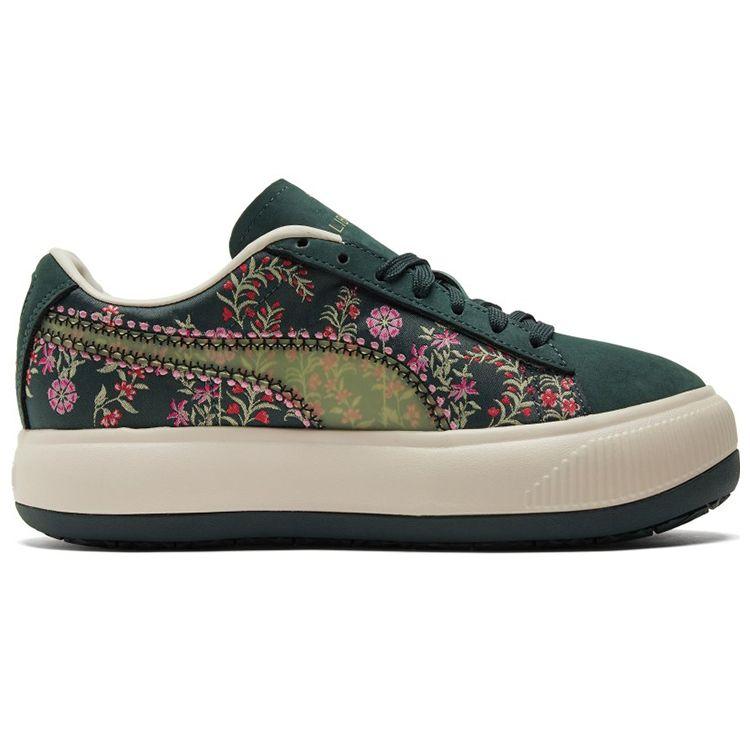 Puma Liberty of London X Suede Mayu Floral Green Olivine Womens Casual Shoes 382191-01