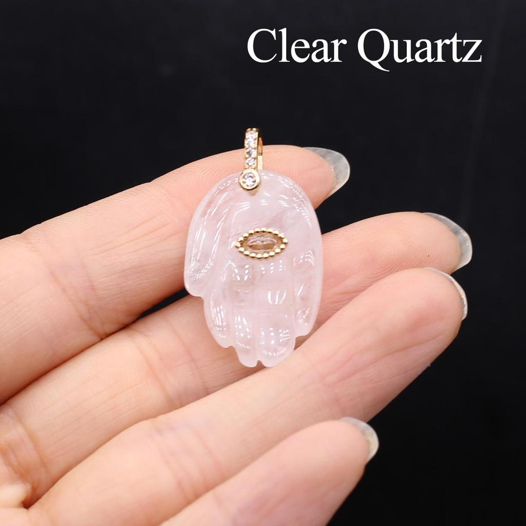 1Pc, Hand of Faramith Pendant, Energy Natural Stone Reiki Healing Crystal Gemstone Charms for Jewelry Making DIY Necklace Christmas Gift 18×32mm