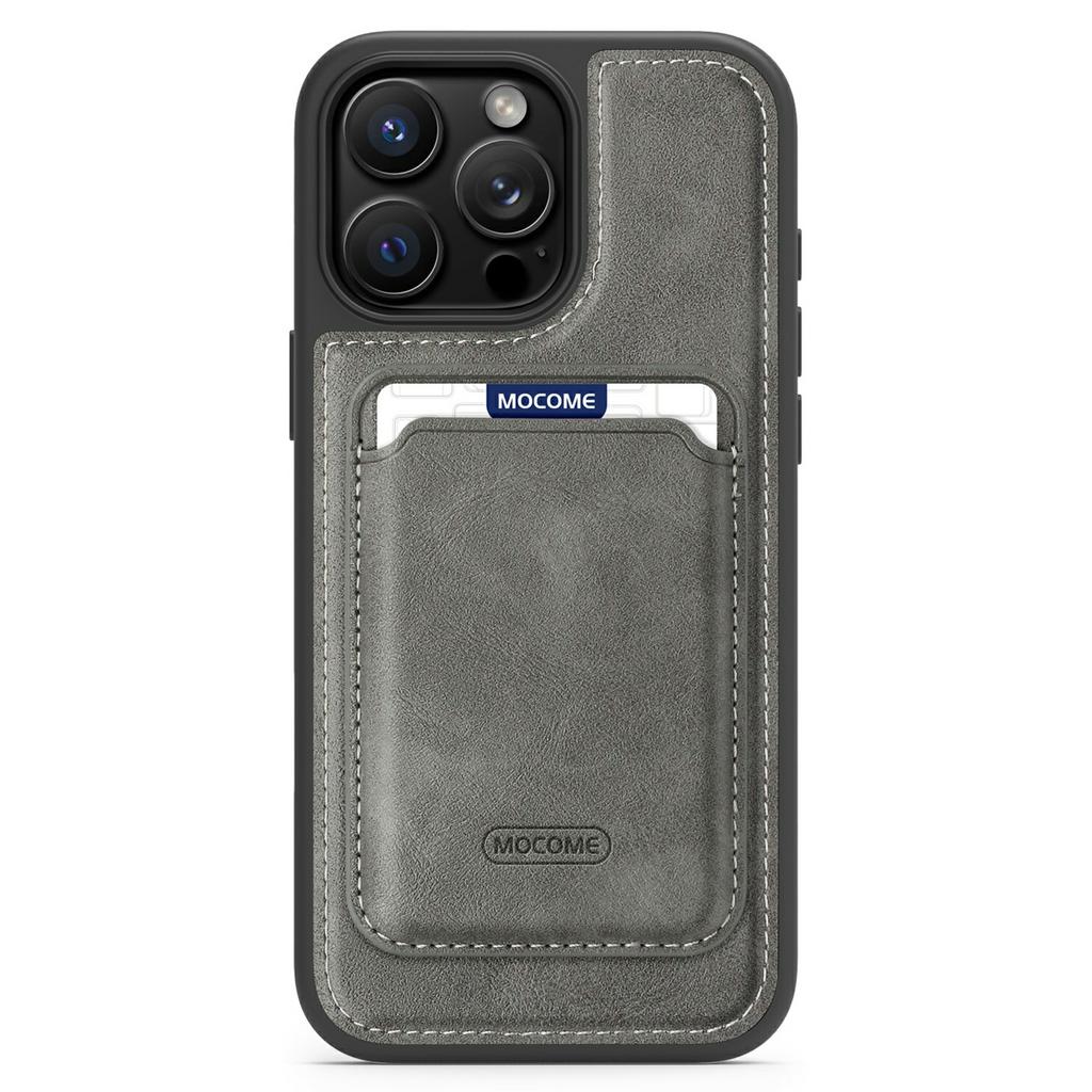 Für iPhone 16 Pro Magnetische Hülle mit abnehmbarem Kartenhalter TPU + PU-Leder Handy-Rückabdeckung