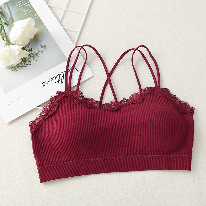 Koronkowa Bezszwowa Kamizelka Bandeau Bez Ramiączek Mały Miś dla Kobiet