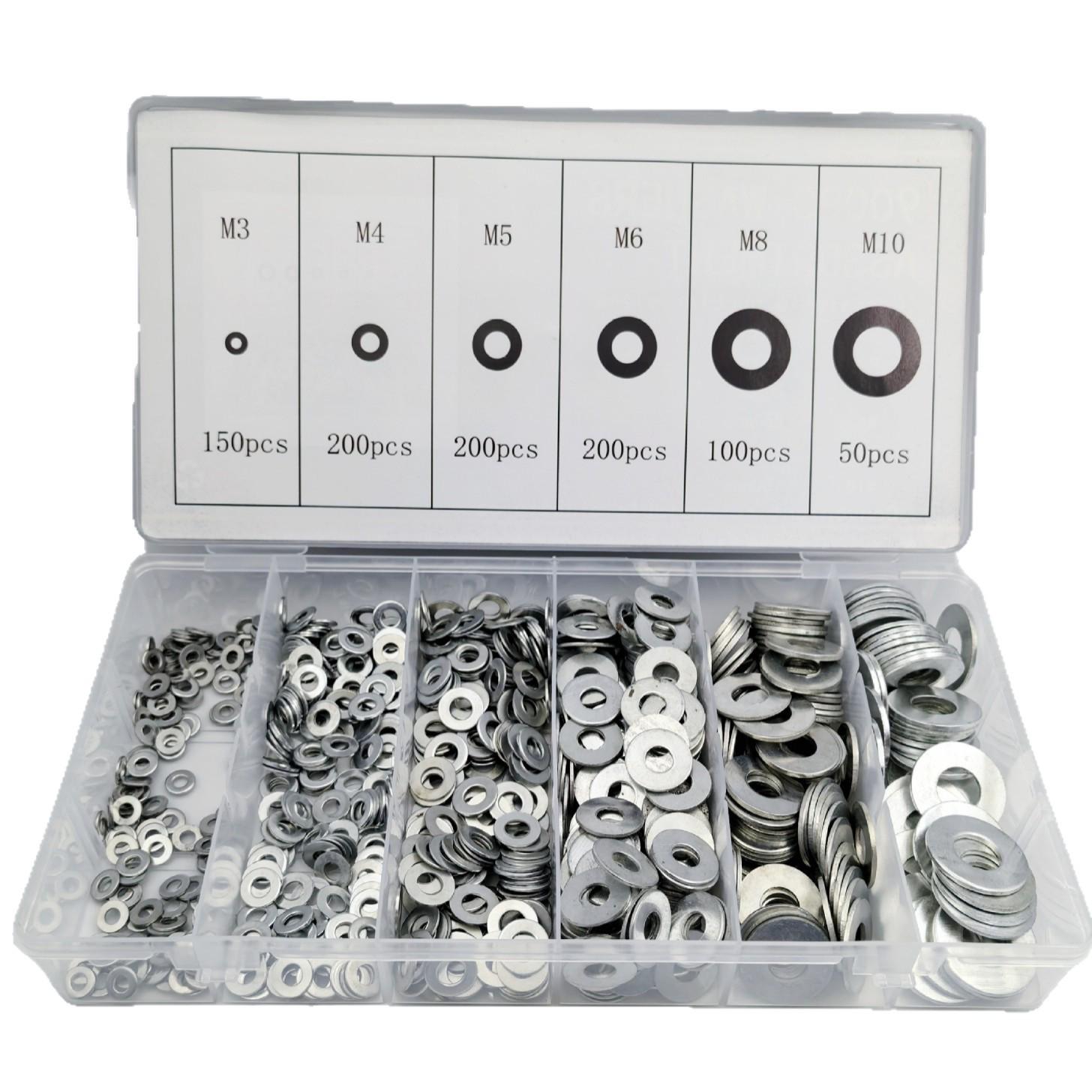 900-Piece 304 Stainless Steel Flat Washer Set
