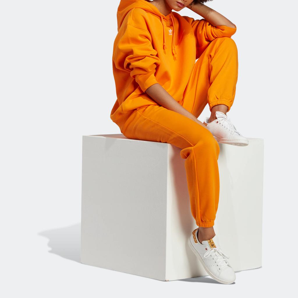 Adidas Originals Solid High-Waisted Jogger Pants Women Bottoms Light-Orange IK7689