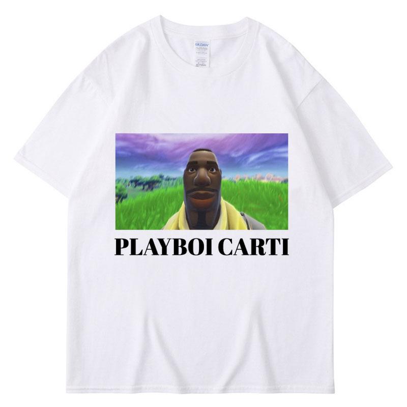 Rapper Playboi Carti Funny Meme Print TShirt Unisex Women Oversized T Shirts Hip Hop Rap Style Cotton Casual TShirts Streetwear