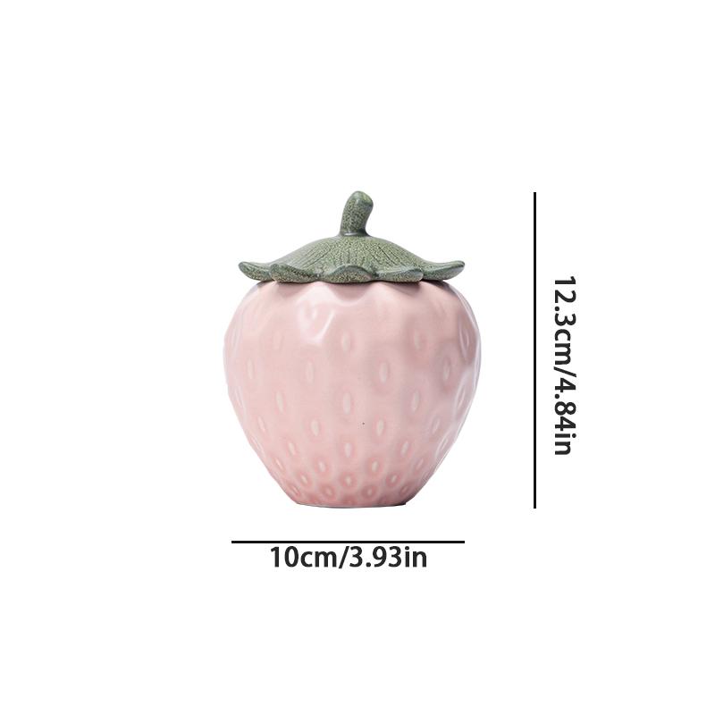 Barattolo Decorativo a Forma di Fragola in Ceramica Barattolo Creativo Sigillato Tavolino del Salotto Arredamento per la Casa Regalo per Coppia di Sposi