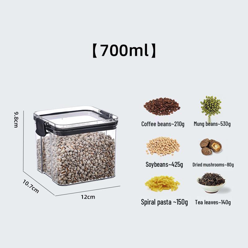 Clear Food-Grade Plastic Storage Jar for Grains, Snacks, and Dried Goods