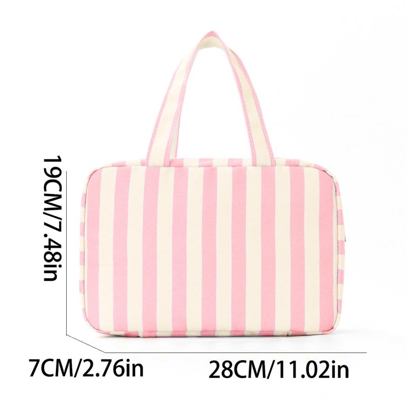 Portable Four-Fold Stripe Wash Bag Wet And Dry Separation Cosmetic Storage Bag Travel Toiletries Cosmetic Bag Polyester Material
