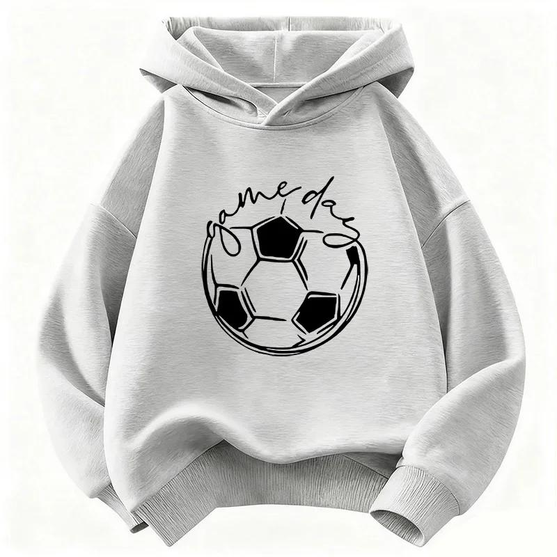 2026Funny Game Day Football Hoodie Children's Sweatshirt Hoody for Boys Girls Casual Hoodies Hip Hop Clothes