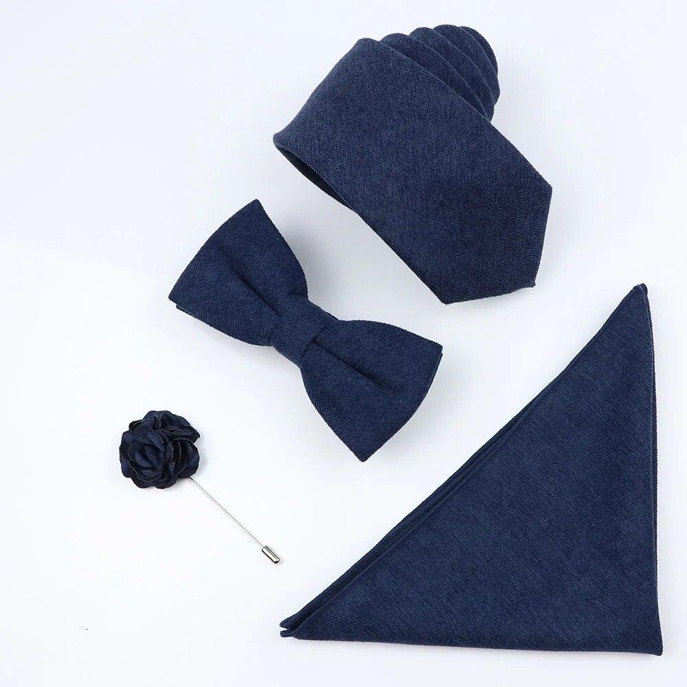 

Однотонный хлопковый мужской галстук, супермягкий замшевый галстук, брошь-бабочка, розовый, синий, для жениха, свадебная вечеринка,