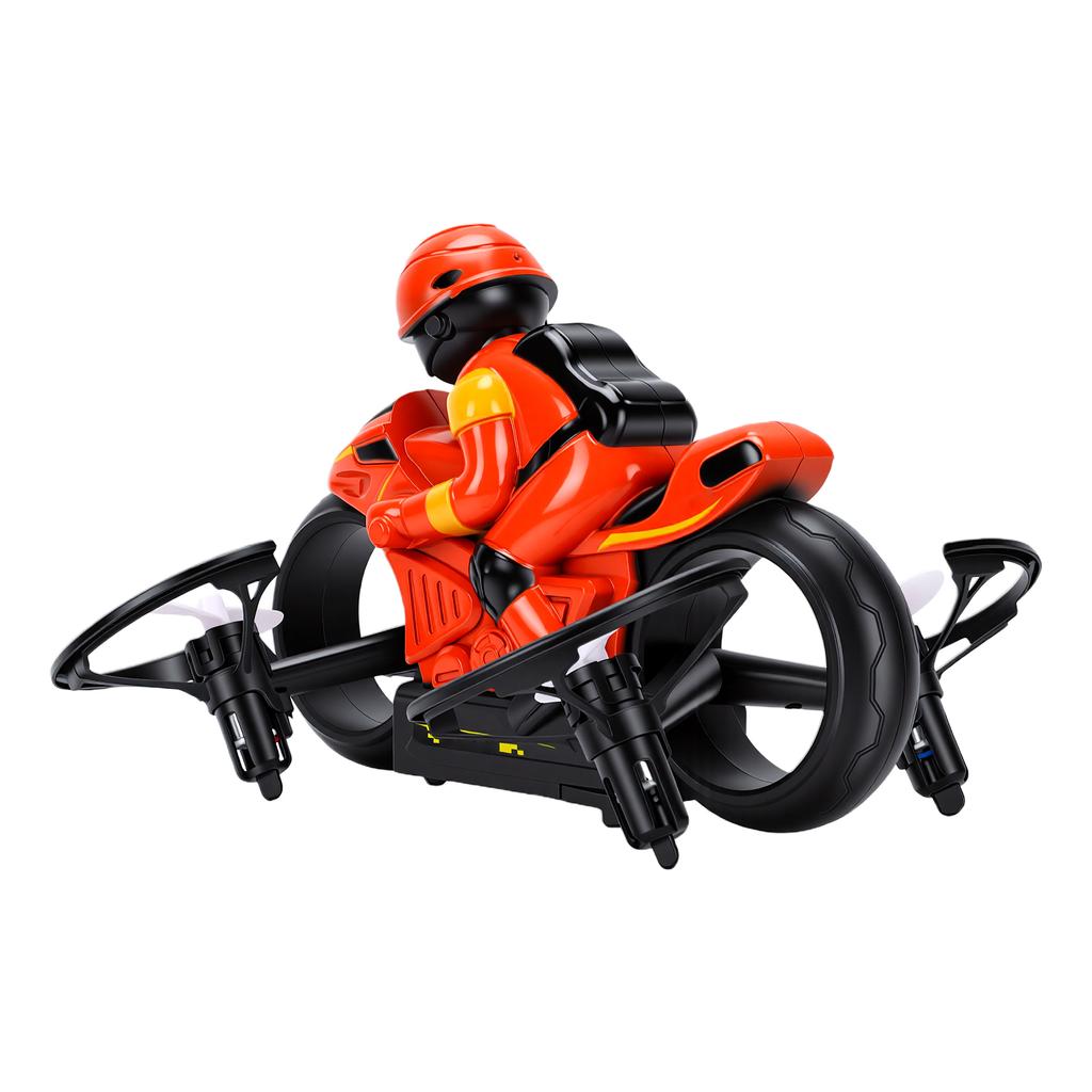 2.4G RC Flying Motorcycle, Land and Air Dual Mode Headless Remote Control Motorbike with LED Lights, 360 Degrees  Flip,