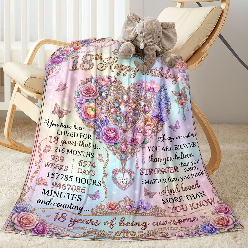 Coperte di Flanella con Citazioni per il 18° Compleanno - Morbide e Adatte per Divani, Letti, Uffici, Viaggi, Tutte le Stagioni, Ottimo Regalo per Feste e Compleanni.