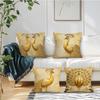 Luxury Golden Peacock Pillowcase Printed Polyester 40/45/50Cm Throw Pillowcover Decorative Sofa Cushion Pillowslip Home Decor