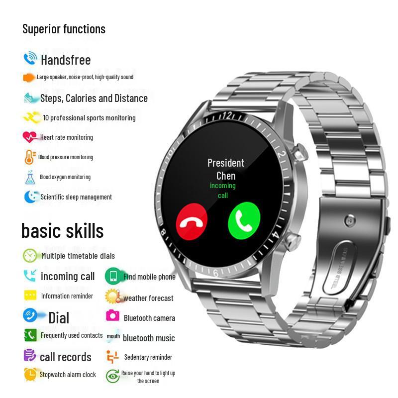 GT4 Smartwatch: Advanced Model with Call Functionality, Sports Tracking, Heart Rate & Blood Pressure Monitoring, Bluetooth Compatibility.