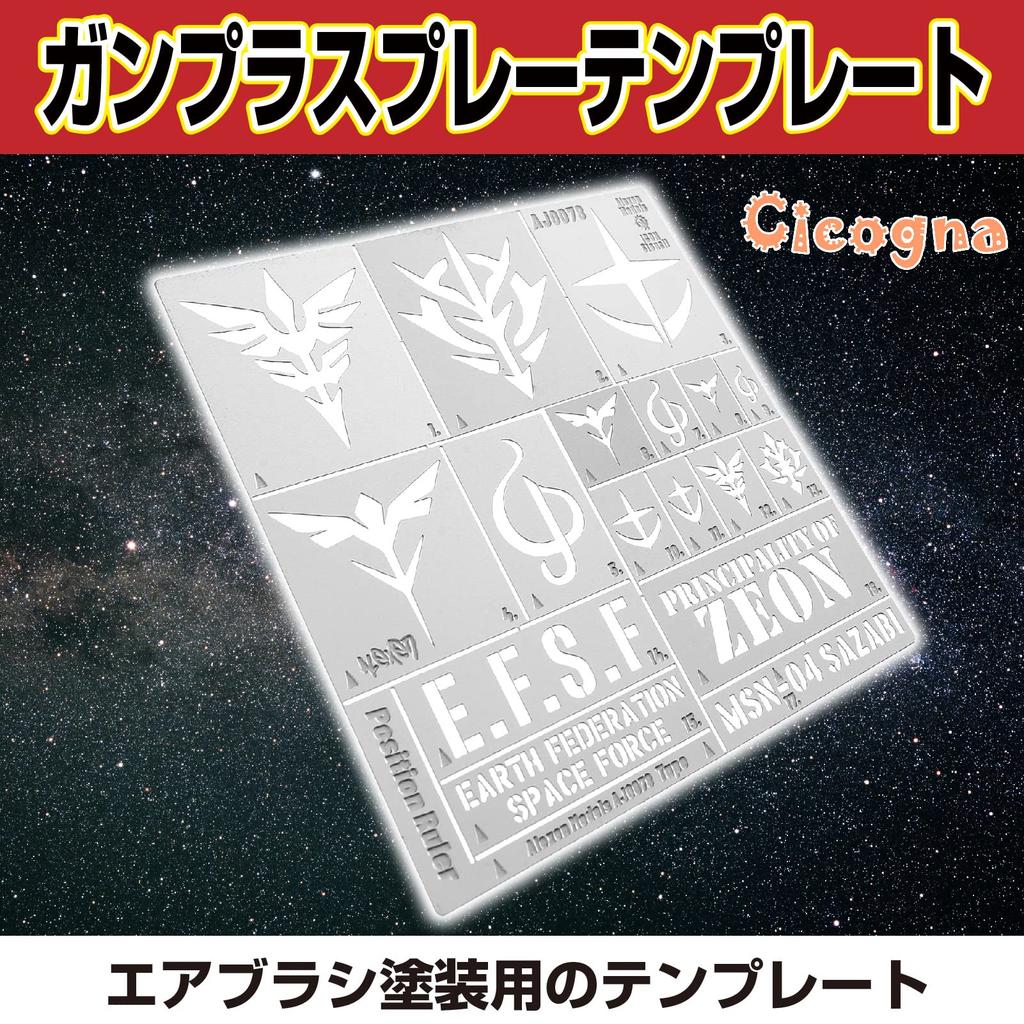 Gunpla Painting Spray Template Marking Stencil Sheet for Plastic and Dioramas [Cicogna] Models, Airbrush,