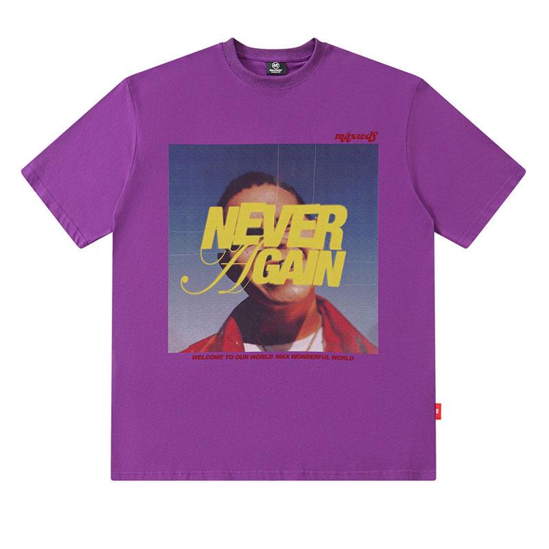 American Retro Trendy T-Shirt Men'S Oversize Hip-Hop Portrait Printing Casual Cotton Short-Sleeved T-Shirt Men'S