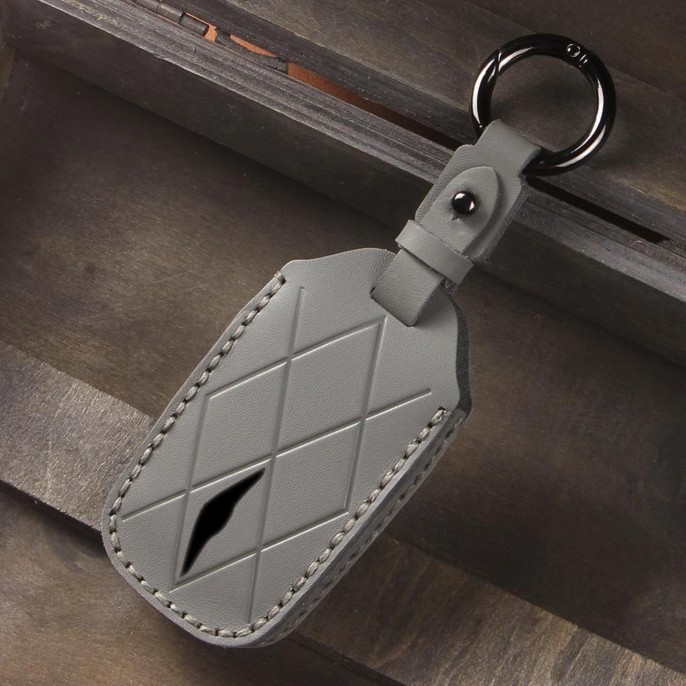Leather Car Key Bag Case for Hyundai Genesis GV80 GV60 G90 G70 Holder Key Cover Key Chains