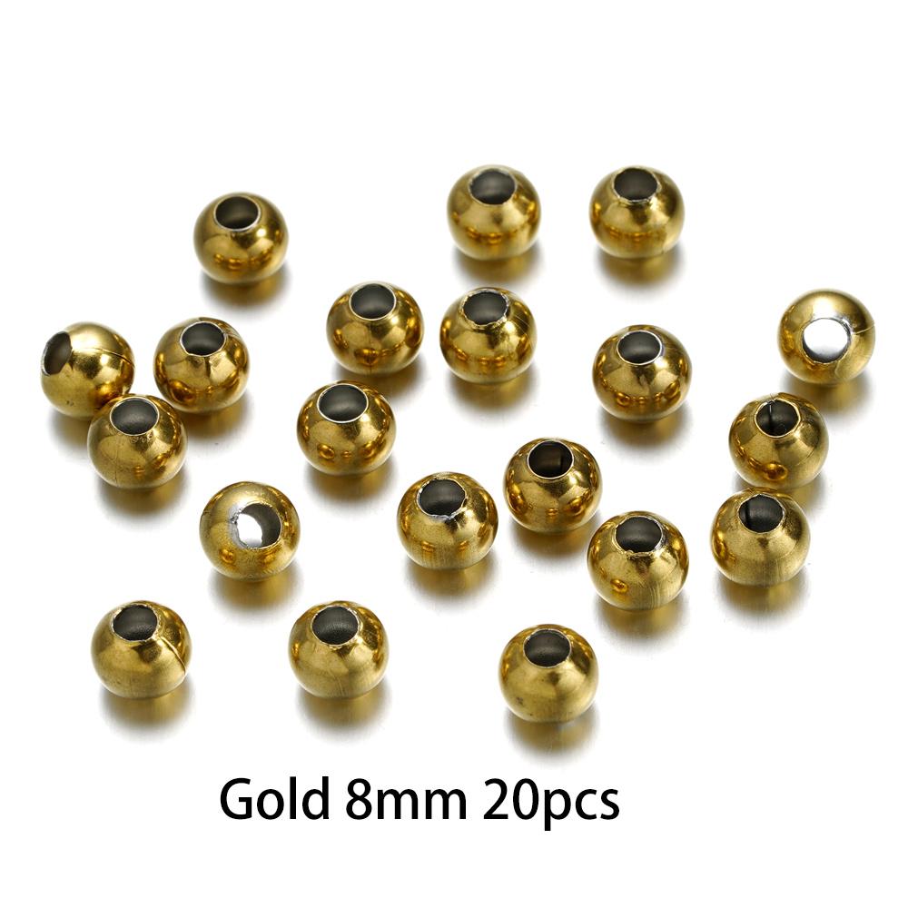 2-8Mm Stainless Steel Round Seed Big Hole Bead Loose Spacer Beads For Diy Jewelry Making Findings Supplies Accessories