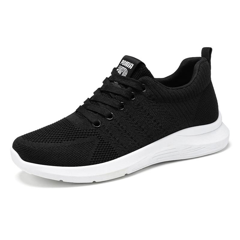 Cross-Border Plus Size Men's Summer Fly-Knit Air Cushion Sneakers - Breathable Casual Mesh Running Shoes