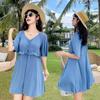 Large Size Swimming Costume for Women Summer Swimwear for Micro Chubby Girls Loose One-piece Dress Cover Fat Show Thin
