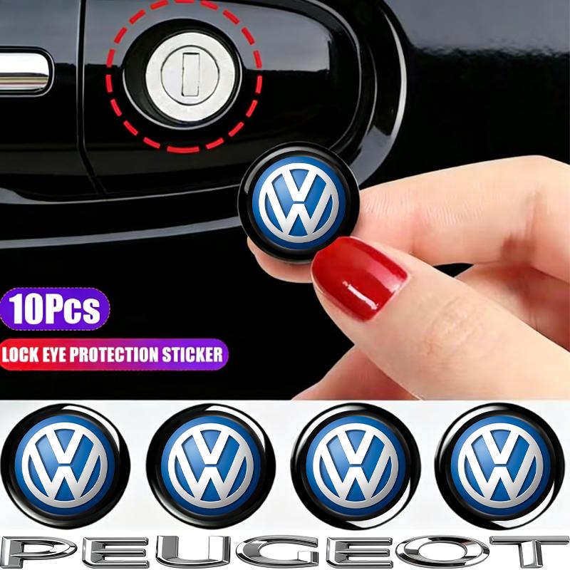 Car Door Keyhole Sticker Auto Lock Decoration Protection Decal For VW GTI Polo Golf MK6 MK7 MK8 Passat B6Tiguan CC T-ROC Hub Cap vhcp29